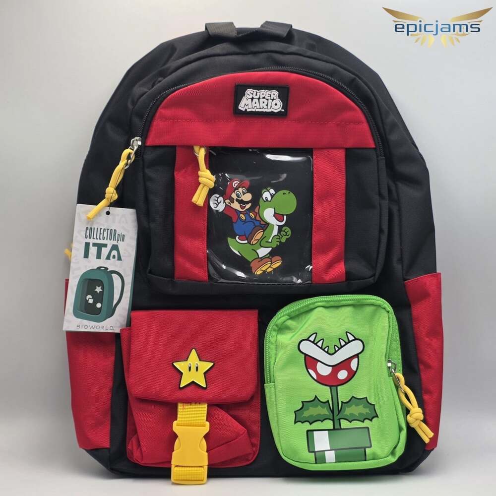 Super Mario Bros. Mario & Yoshi Built-Up Backpack New